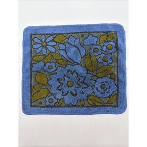 vintage Callaway washcloth blue green floral MCM